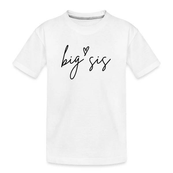 Cursive Big Sis Tee - white