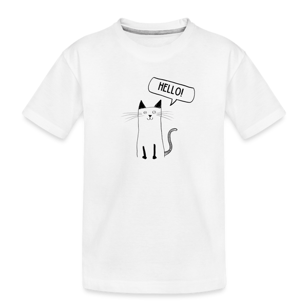 Cat Says Hello! - white
