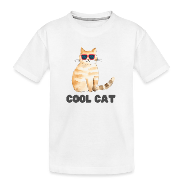 Cat in Shades - white