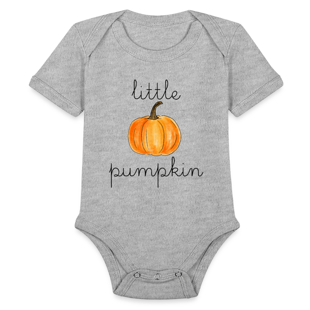 Organic Short Sleeve Baby Bodysuit - heather grey