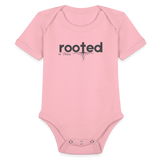 Organic Short Sleeve Baby Bodysuit - light pink