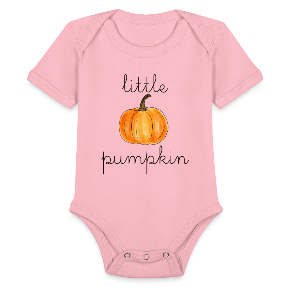 Organic Short Sleeve Baby Bodysuit - light pink