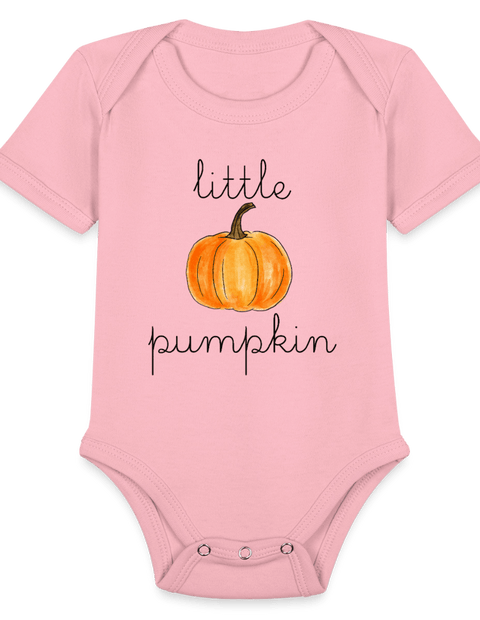 Organic Short Sleeve Baby Bodysuit - light pink