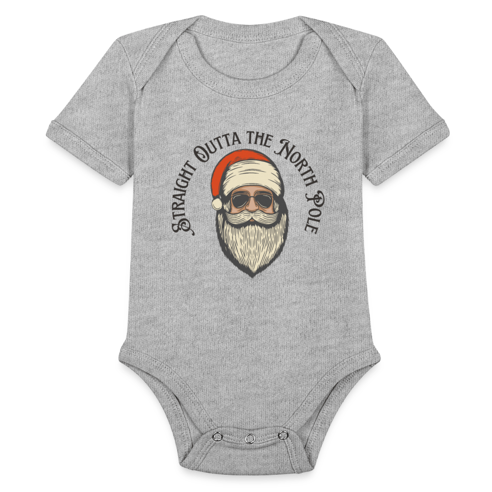 Organic Short Sleeve Baby Bodysuit - heather grey