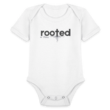 Organic Short Sleeve Baby Bodysuit - white