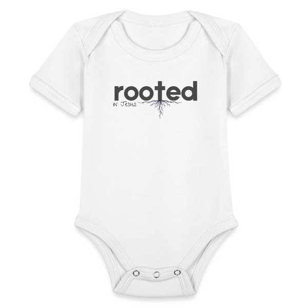 Organic Short Sleeve Baby Bodysuit - white