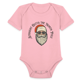 Organic Short Sleeve Baby Bodysuit - light pink