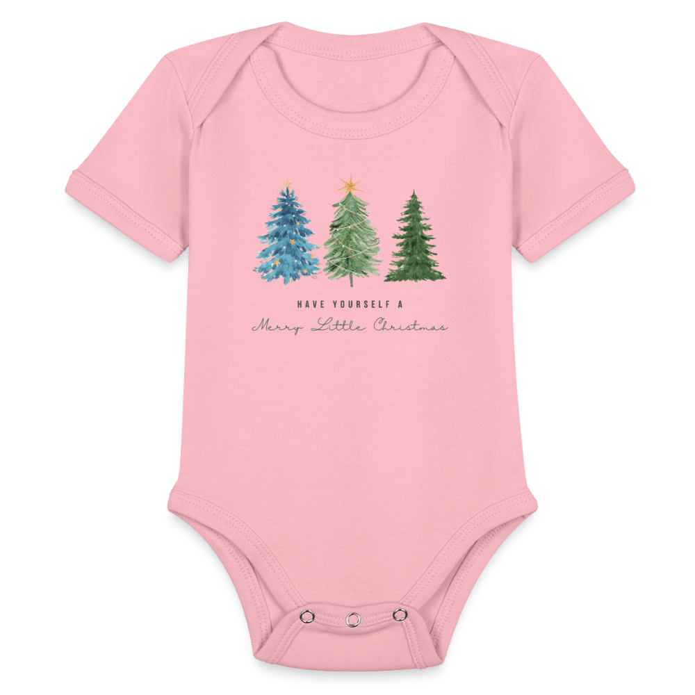 Organic Short Sleeve Baby Bodysuit - light pink