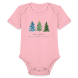 Organic Short Sleeve Baby Bodysuit - light pink