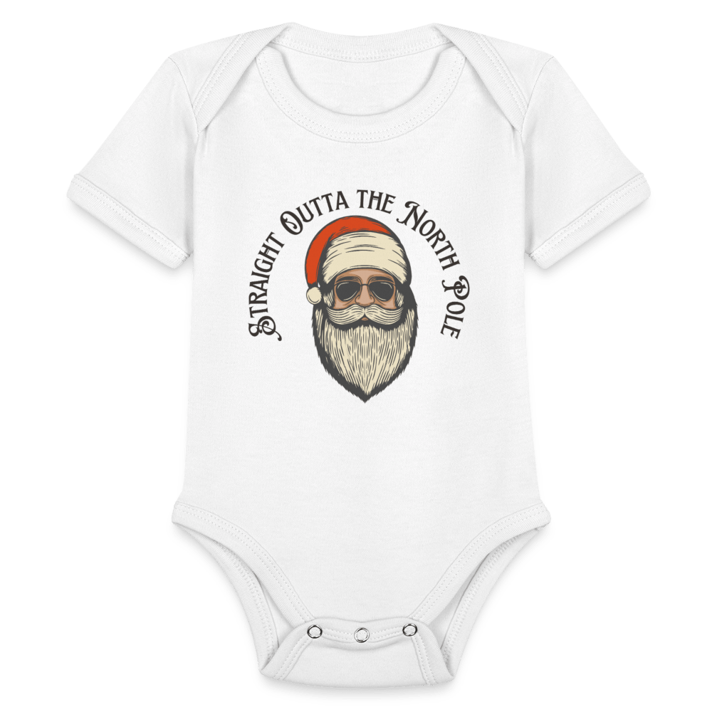 Organic Short Sleeve Baby Bodysuit - white