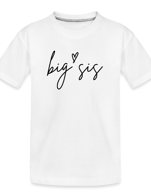 Cursive Big Sis Tee - white