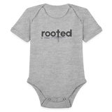 Organic Short Sleeve Baby Bodysuit - heather grey