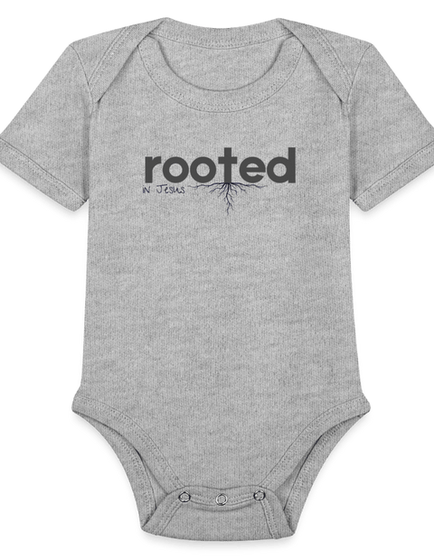 Organic Short Sleeve Baby Bodysuit - heather grey