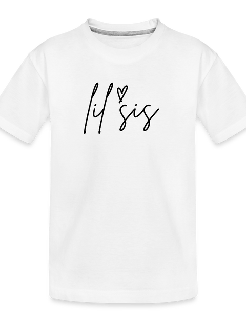 Cursive Lil Sis Tee - white