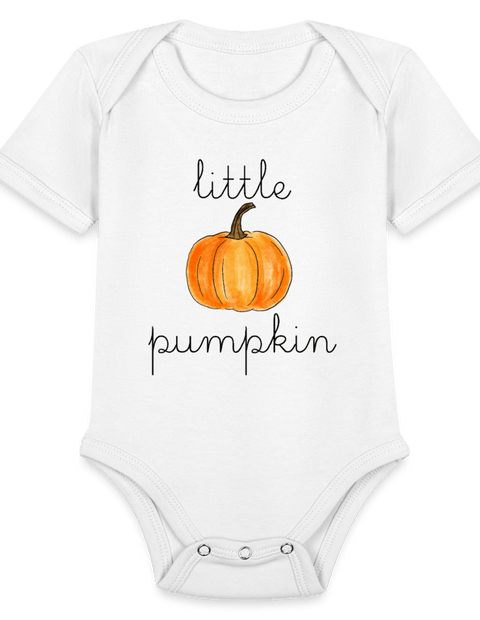 Organic Short Sleeve Baby Bodysuit - white