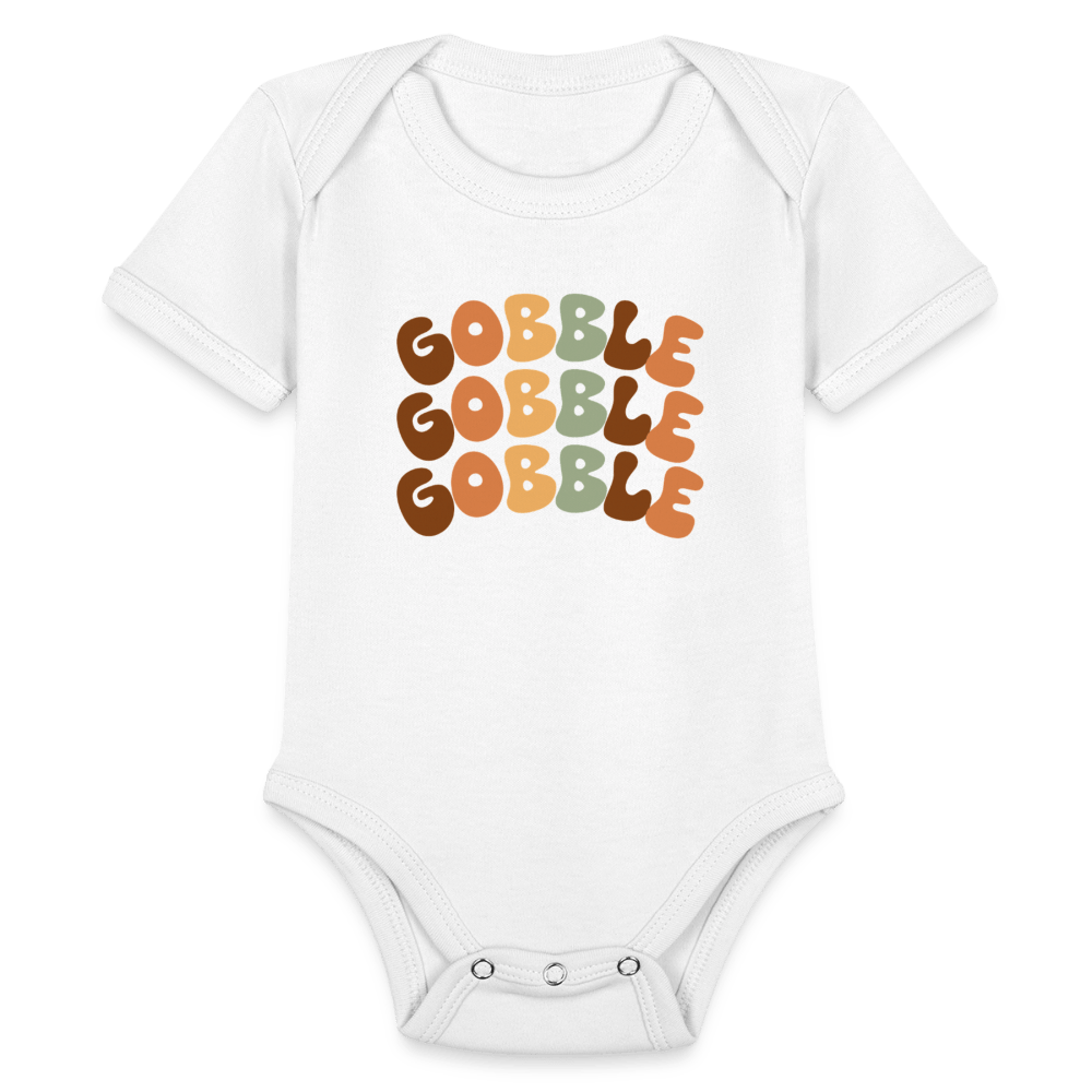 Organic Short Sleeve Baby Bodysuit - white