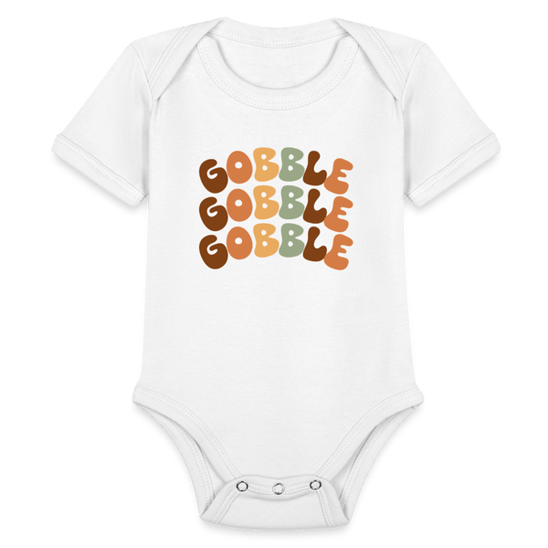 Organic Short Sleeve Baby Bodysuit - white