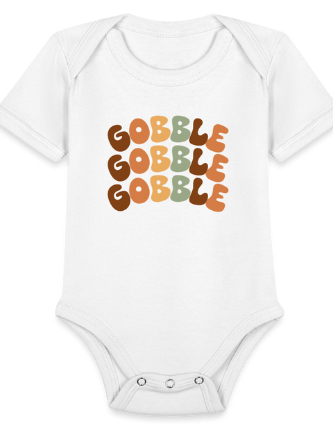 Organic Short Sleeve Baby Bodysuit - white