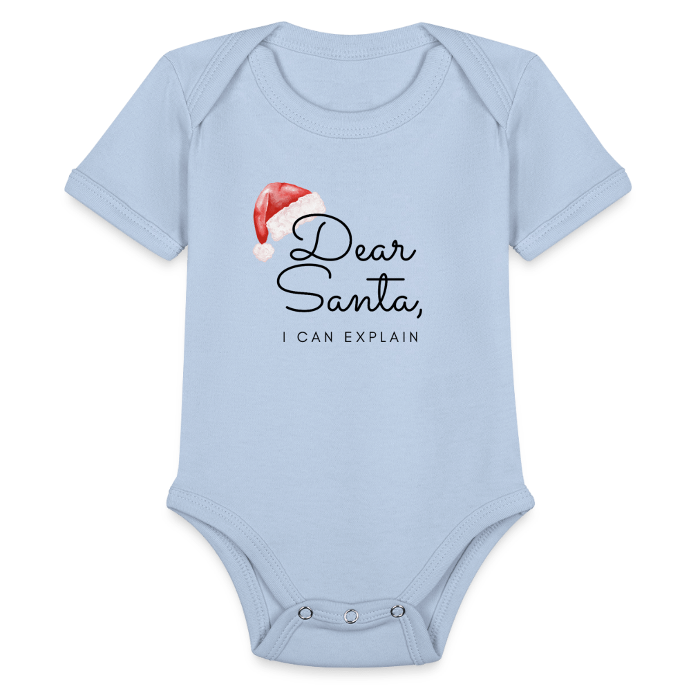 Organic Short Sleeve Baby Bodysuit - sky