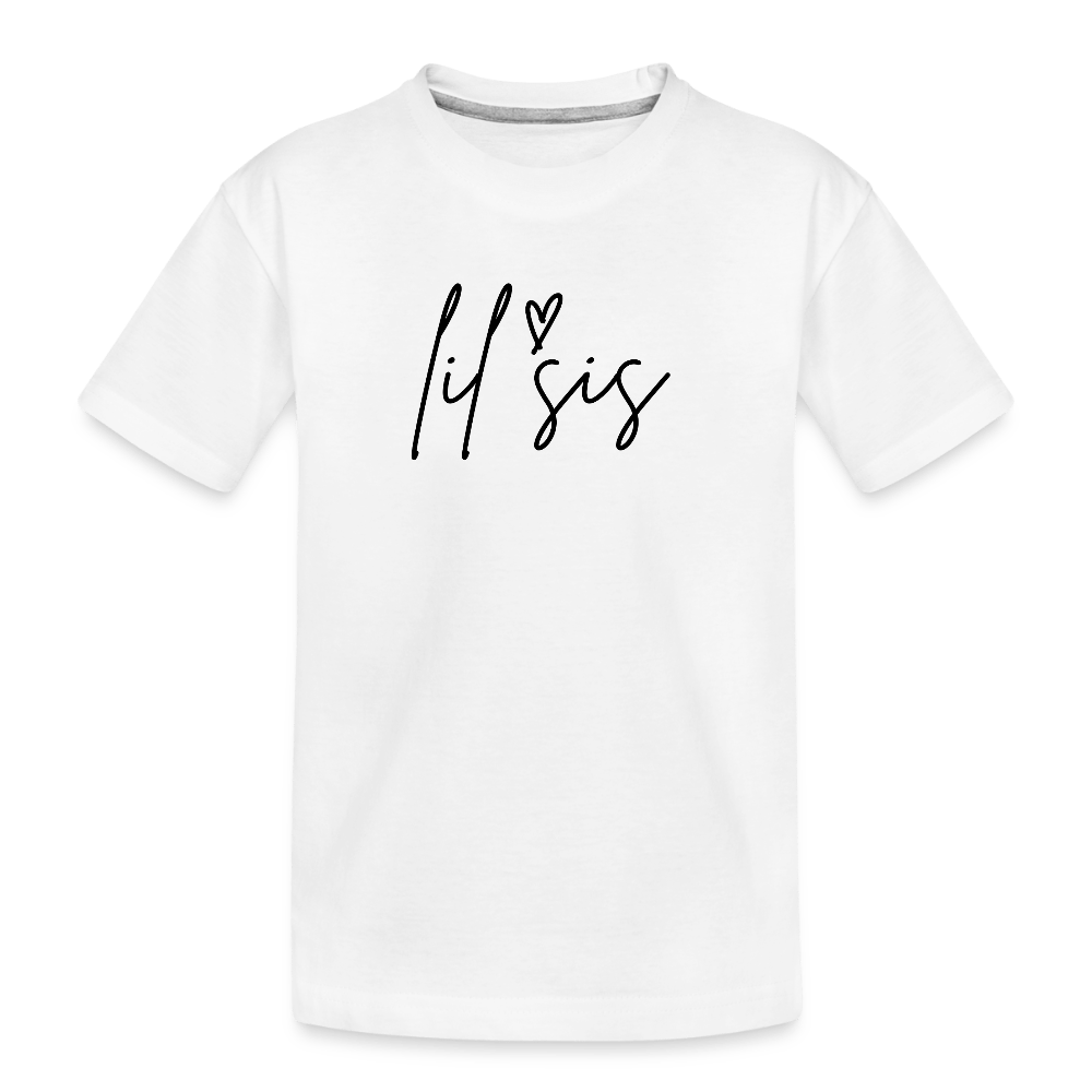 Cursive Lil Sis Tee - white