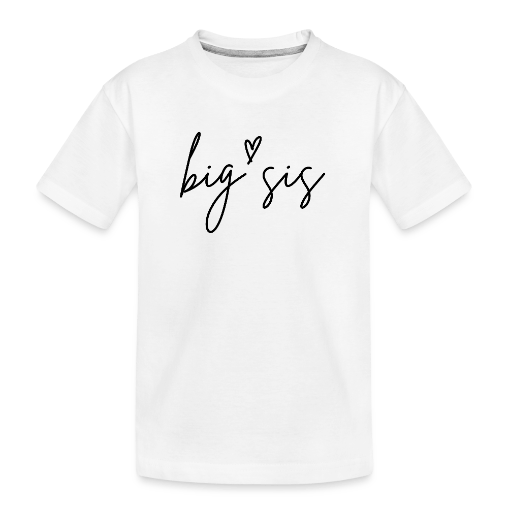 Cursive Big Sis Tee - white
