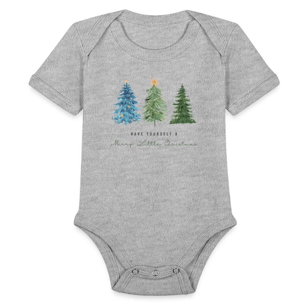 Organic Short Sleeve Baby Bodysuit - heather grey