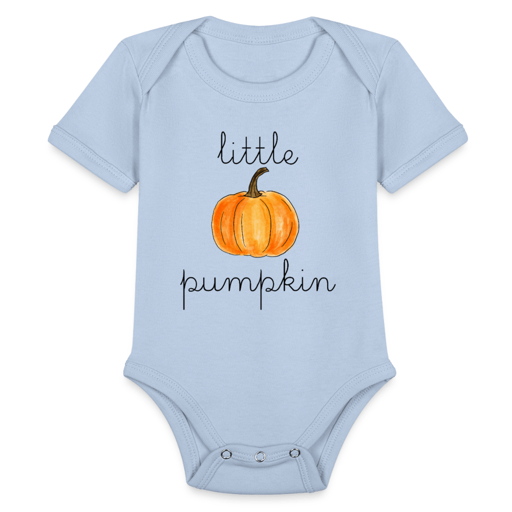 Organic Short Sleeve Baby Bodysuit - sky