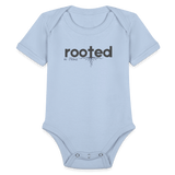 Organic Short Sleeve Baby Bodysuit - sky