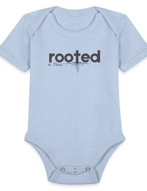 Organic Short Sleeve Baby Bodysuit - sky