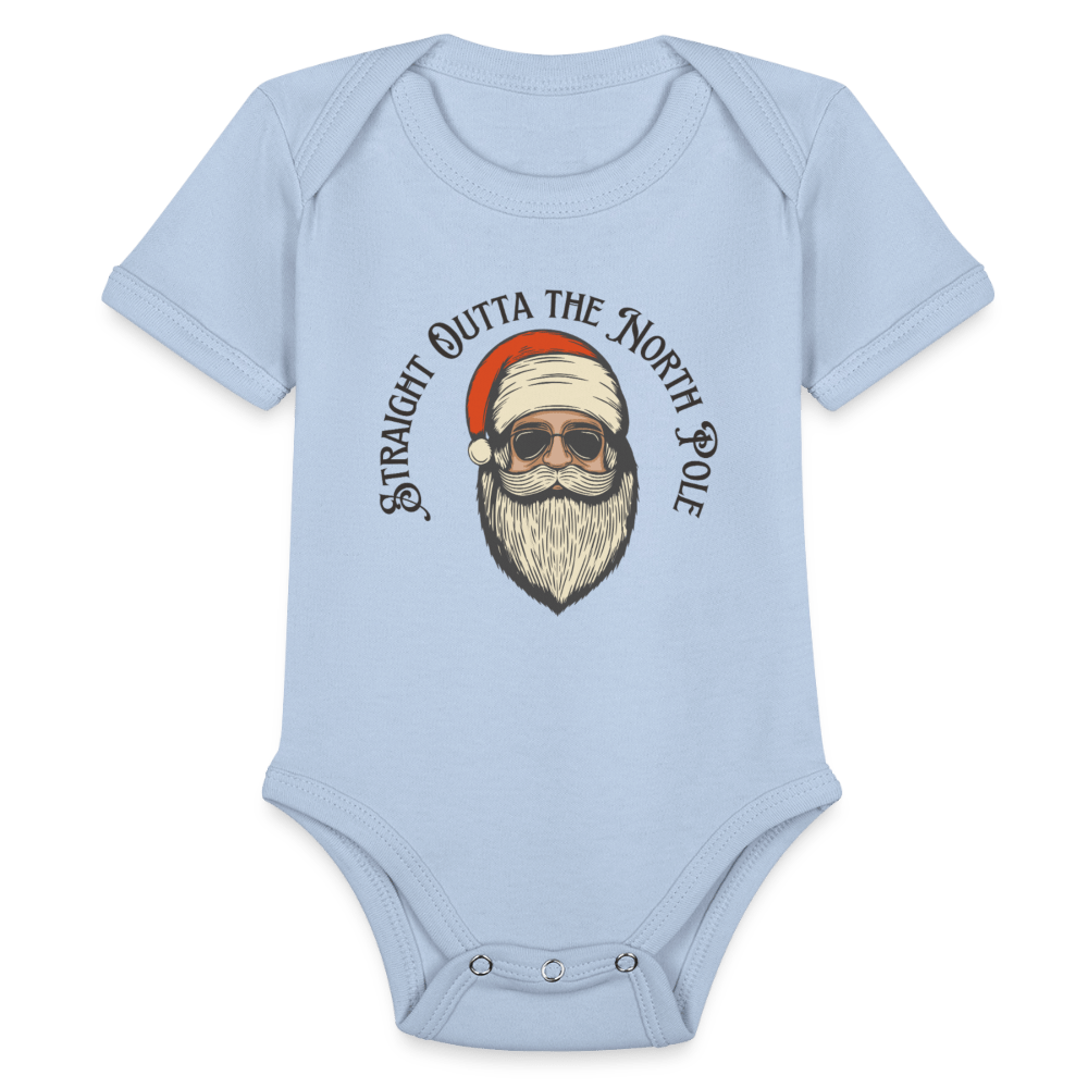 Organic Short Sleeve Baby Bodysuit - sky