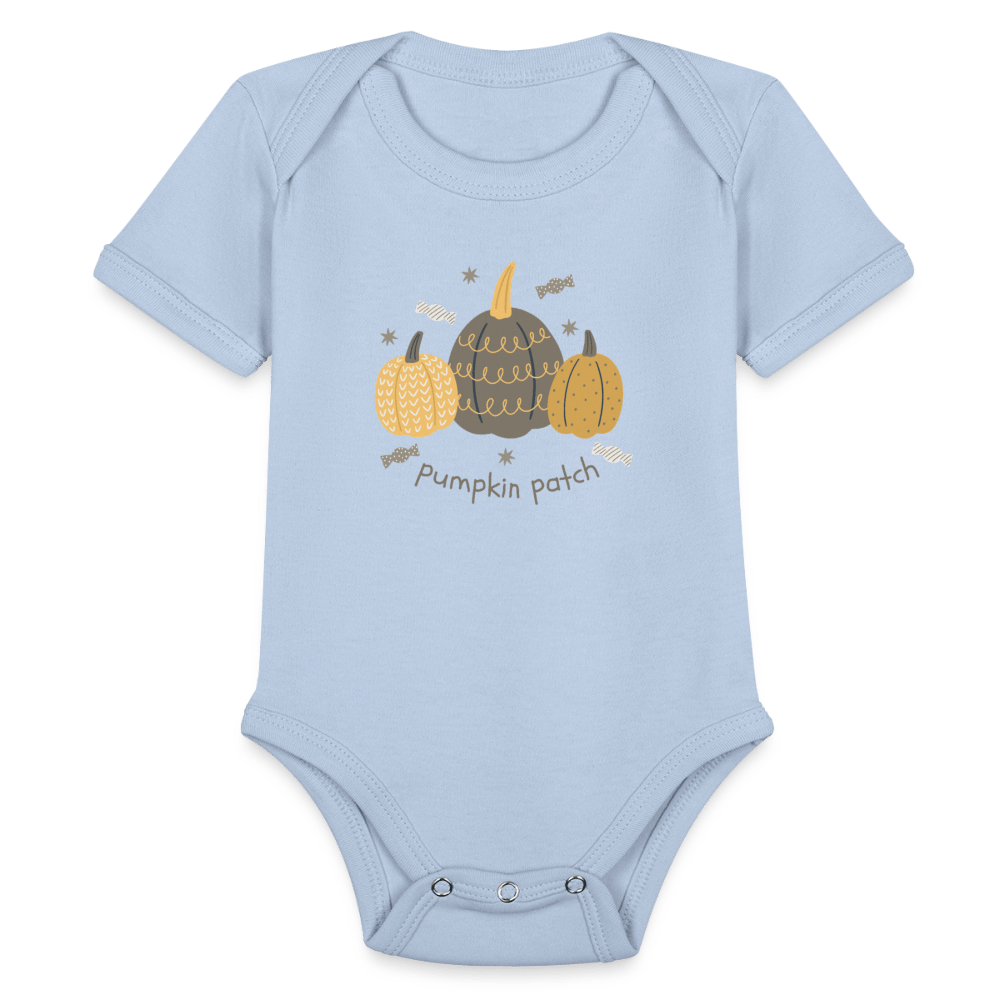 Organic Short Sleeve Baby Bodysuit - sky