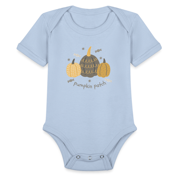 Organic Short Sleeve Baby Bodysuit - sky