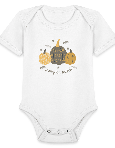 Organic Short Sleeve Baby Bodysuit - white