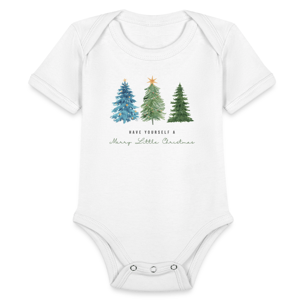 Organic Short Sleeve Baby Bodysuit - white