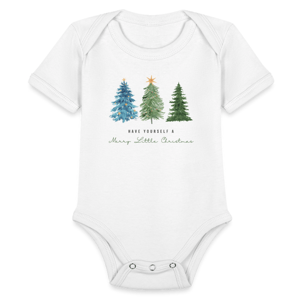 Organic Short Sleeve Baby Bodysuit - white