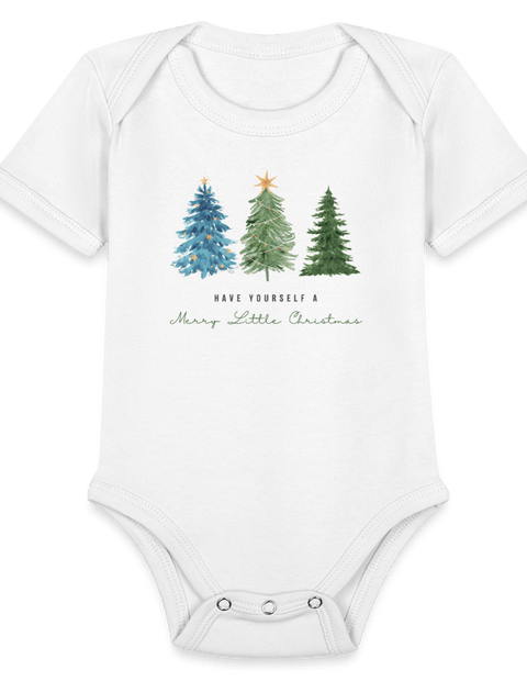 Organic Short Sleeve Baby Bodysuit - white