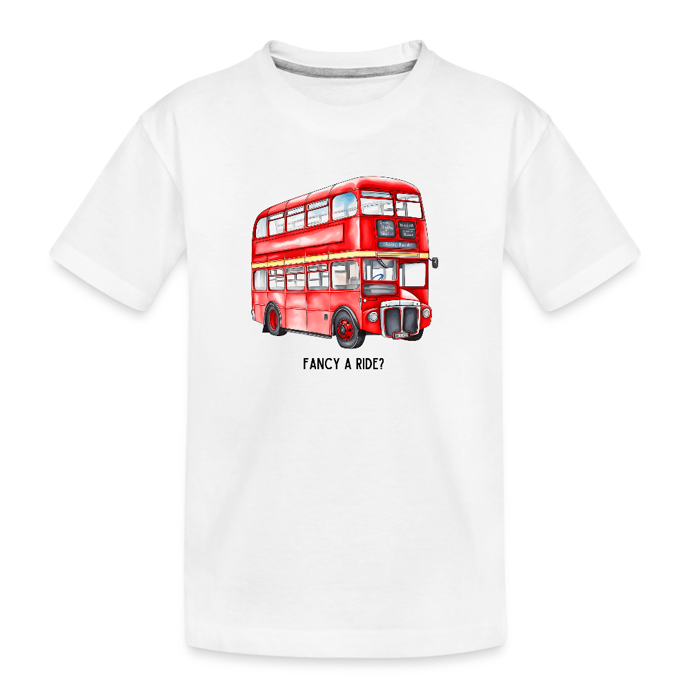 Double Decker Bus - white