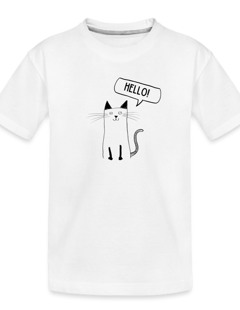 Cat Says Hello! - white