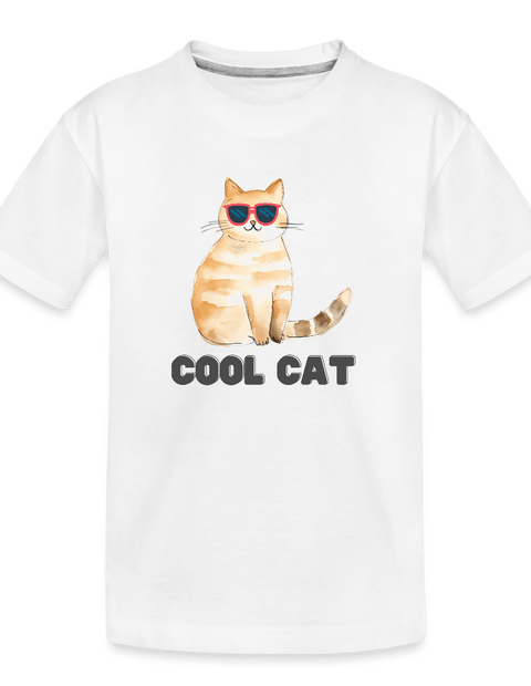 Cat in Shades - white
