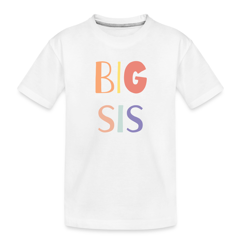 Colorful Big Sis Tee - white