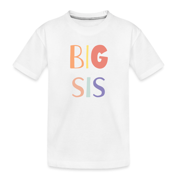 Colorful Big Sis Tee - white