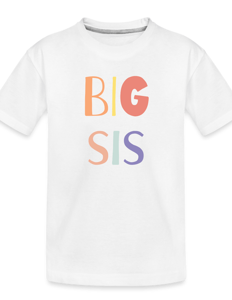 Colorful Big Sis Tee - white
