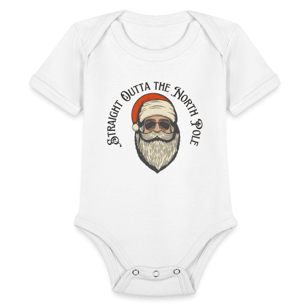 Organic Short Sleeve Baby Bodysuit - white