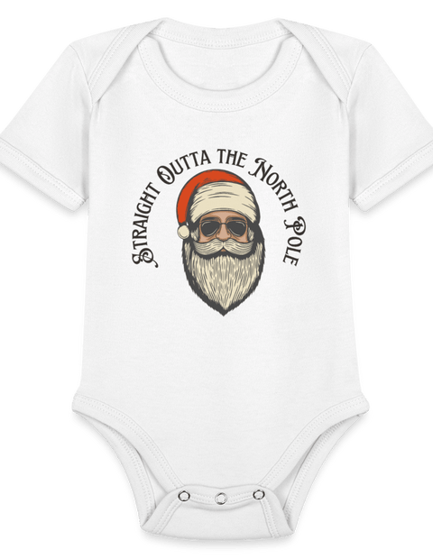 Organic Short Sleeve Baby Bodysuit - white