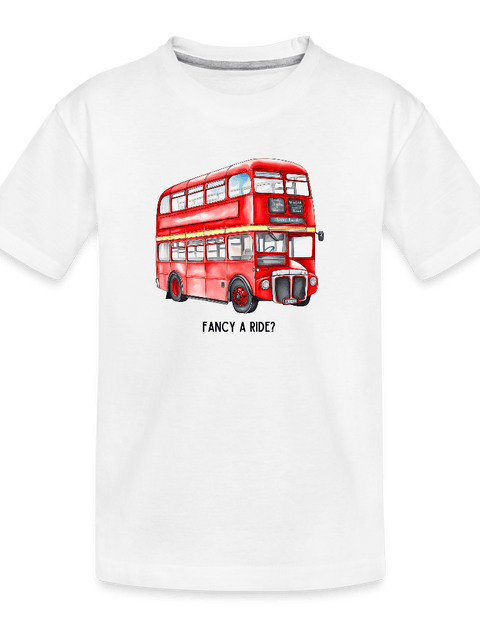 Double Decker Bus - white