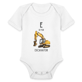 E Is for Excavator - white