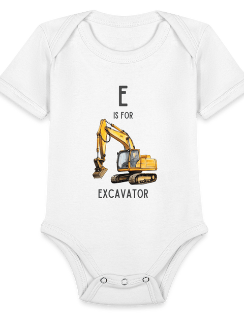 E Is for Excavator - white