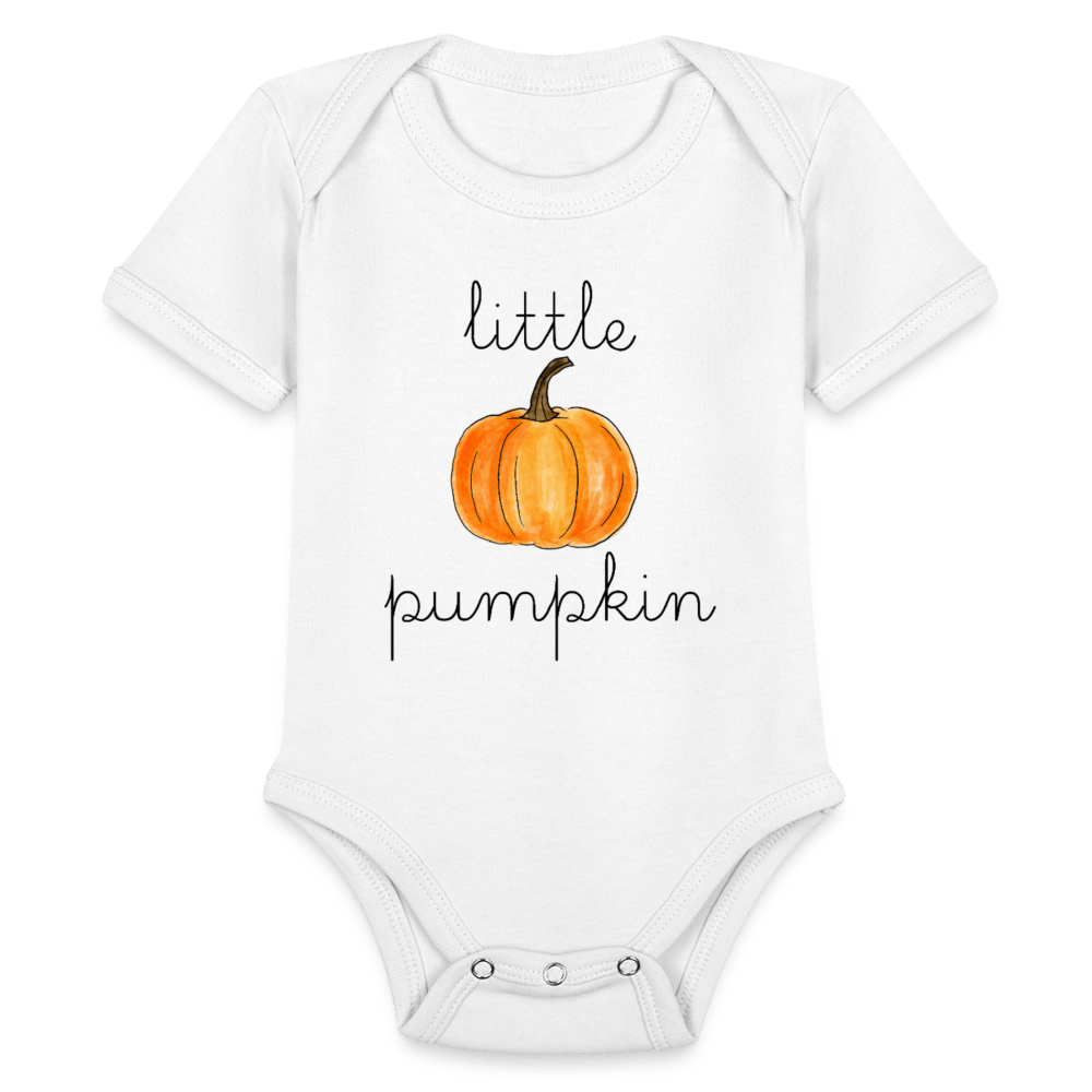 Organic Short Sleeve Baby Bodysuit - white