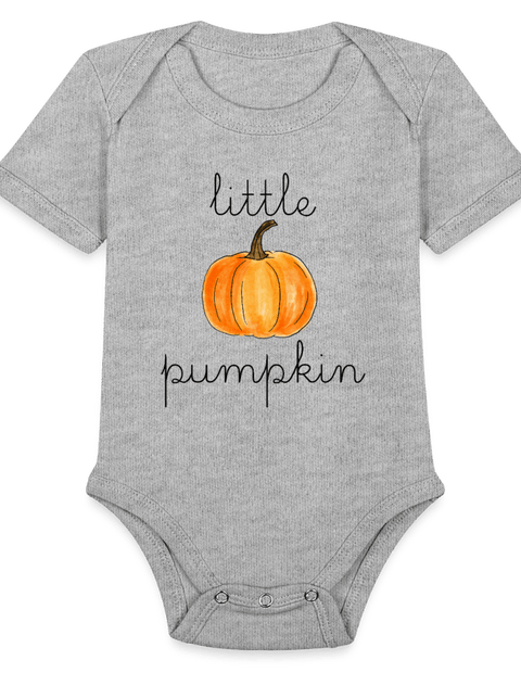 Organic Short Sleeve Baby Bodysuit - heather grey