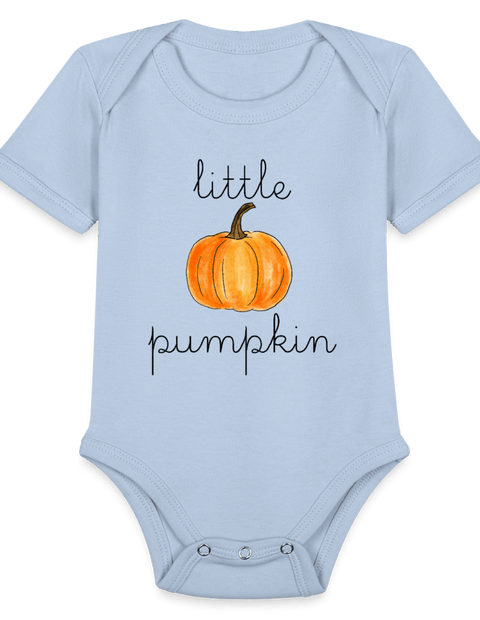 Organic Short Sleeve Baby Bodysuit - sky